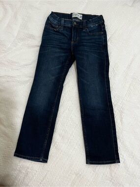 abercrombie kids Boys dark blue denim jeans Adj Waist Sz 7 8 Reg School Clothes